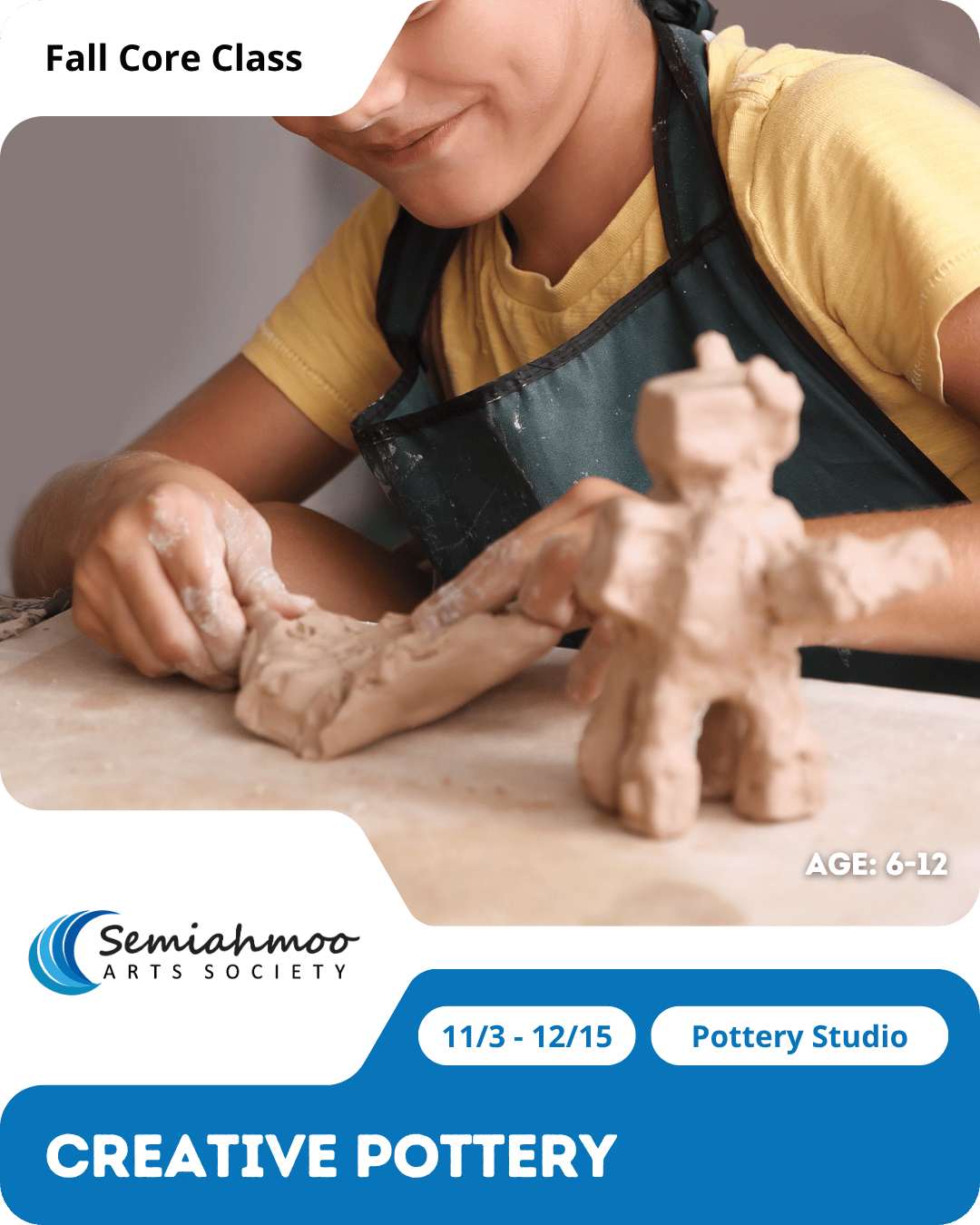 Creative Pottery | 6-12 | Nov 3 - Dec 15