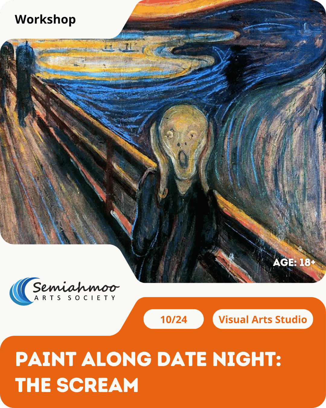 Paint Along Date Night: The Scream | 18+ | Oct 24