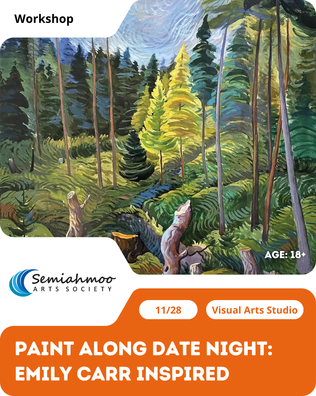 Paint Along Date Night: Emily Carr Inspired | 18+ | Nov 28