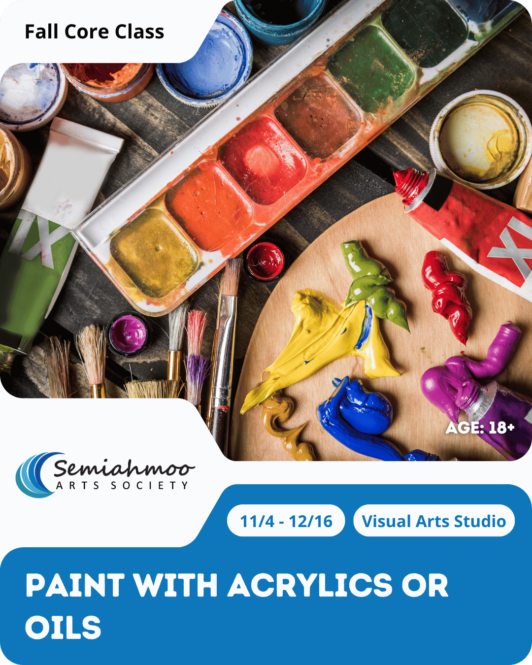 Paint with Acrylics or Oils | 18+ | Nov 4 - Dec 16